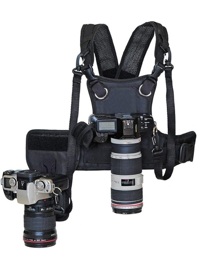 eWINNER Dual Camera Holster Strap for Canon Nikon Multi Carrying Chest Vest - Image 1